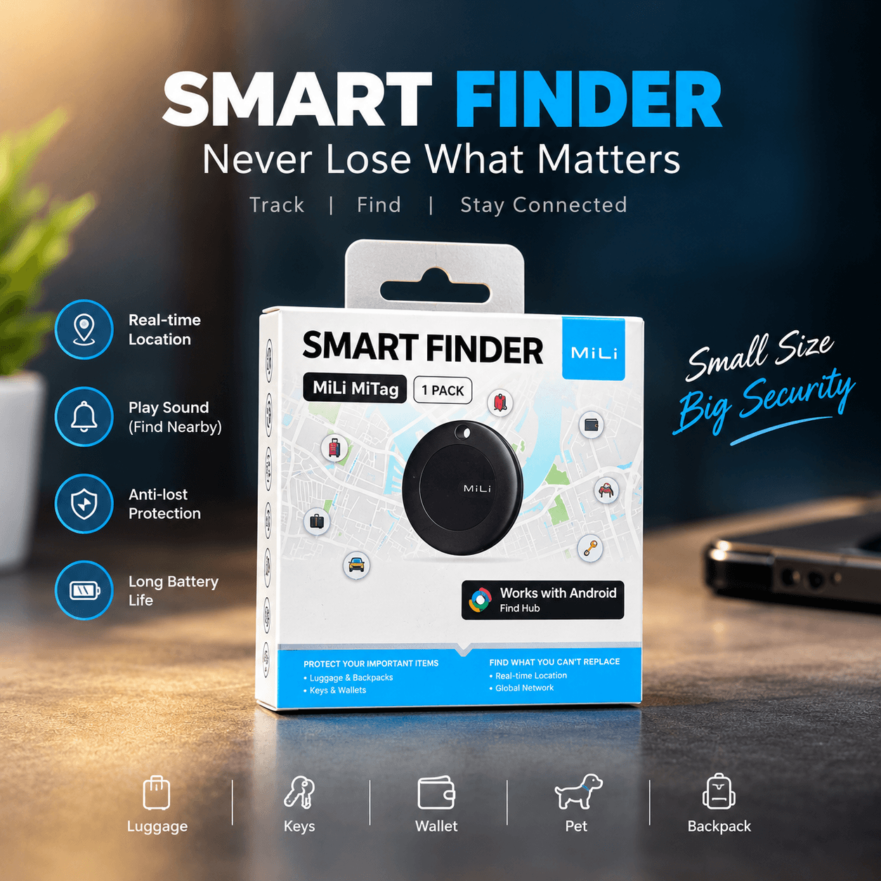 MiLi MiTag Android Device – Compatible with Google’s Find My Device